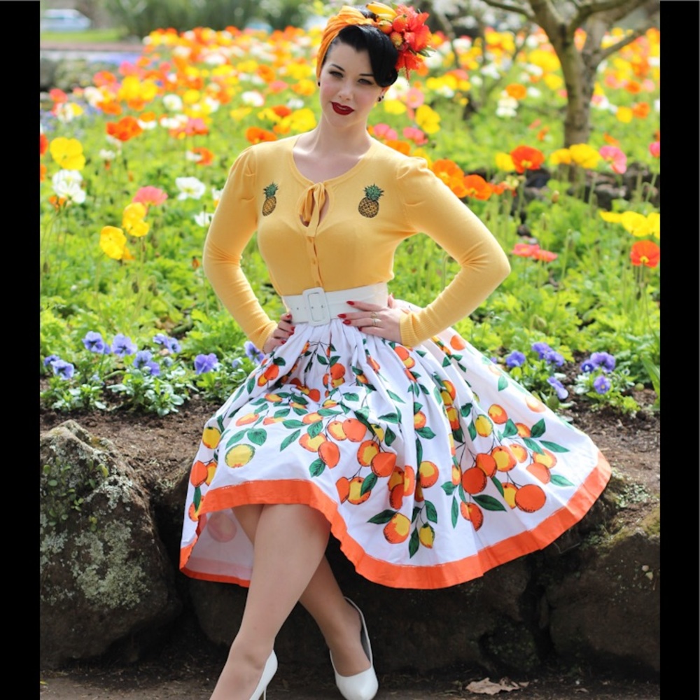 PUG Orange Border Jenny Circle skirt